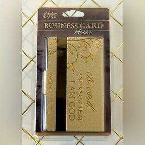P. Graham Dunn Aluminum Construction Business Card Holder 2.25 x 3.5 Psalm 46:10